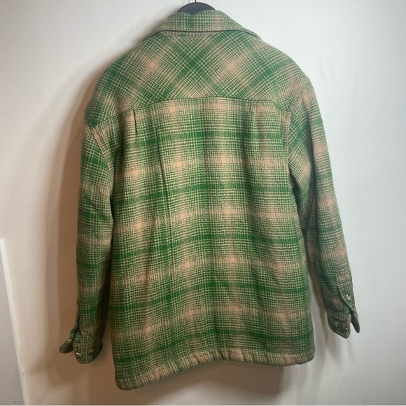 TNA Green and Tan Plaid fleece Jacket - Picture 5 of 5